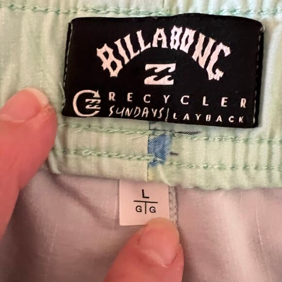 BILLABONG SUNDAYS LAYBACK Volley Lined Board shorts Mint Parrot Bird size Large - Picture 6 of 12